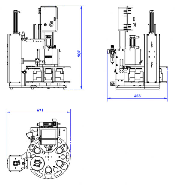 Dimensões Seladora de garrafas e frascos