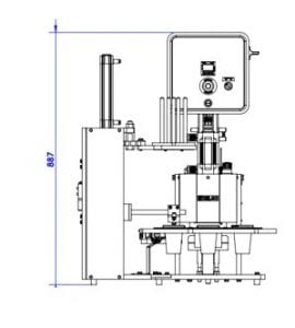Dimensões Seladora de potes - giro manual