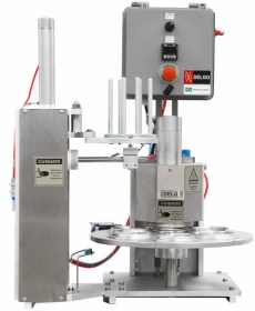 Seladora semiautomática de copos e potes Foto Seladora semiautomática de copos e potes